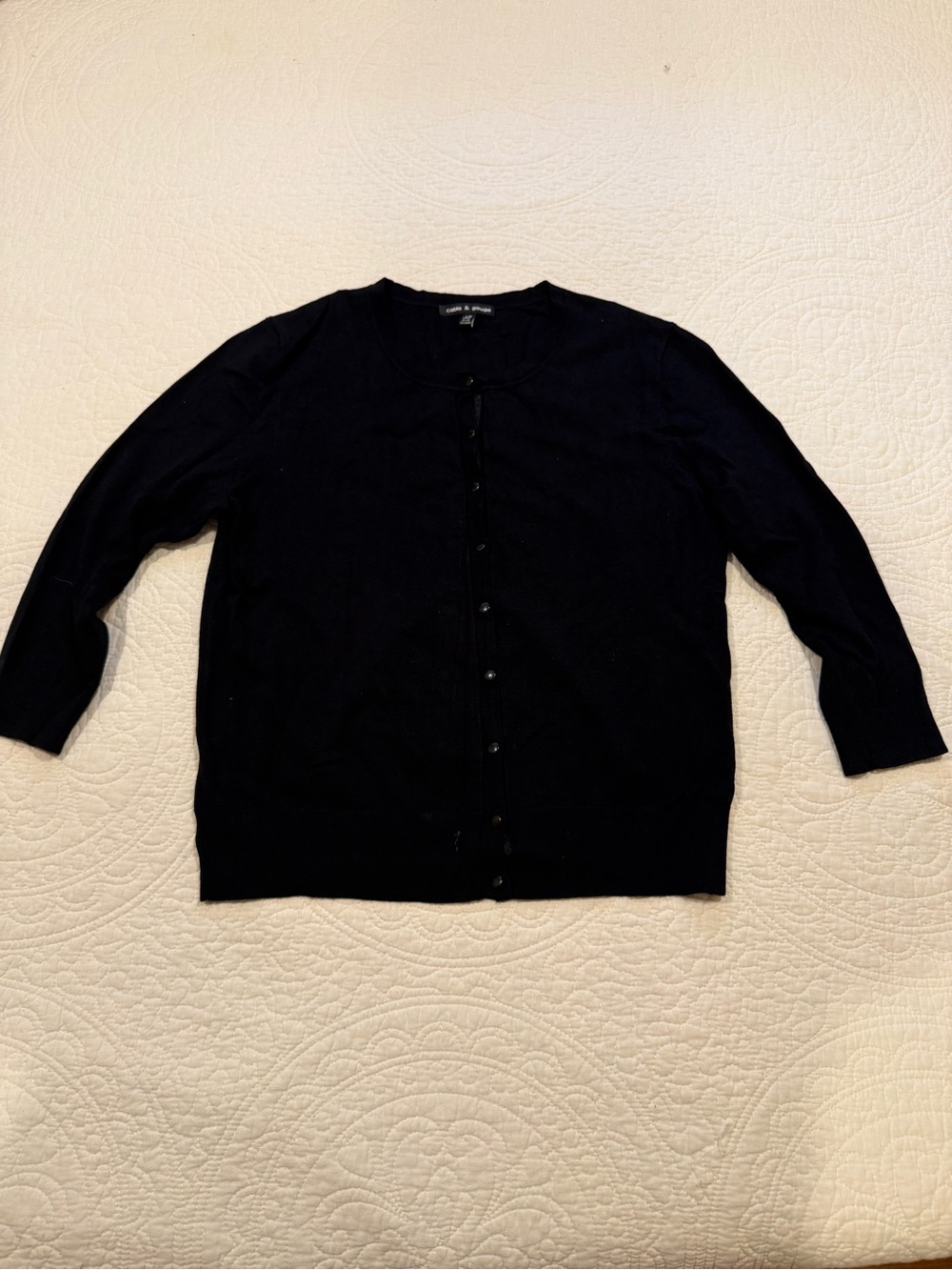 Women's Classic Black Button-Up Sweater Cardigan